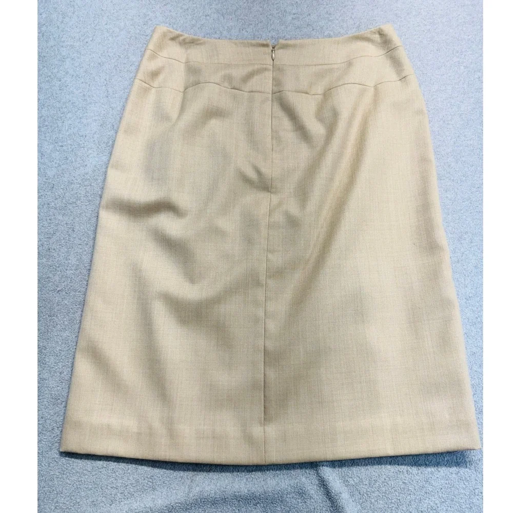 Ann Taylor LOFT Women 6 Tan A-Line Career Skirt Knee Length Lined Office Classic